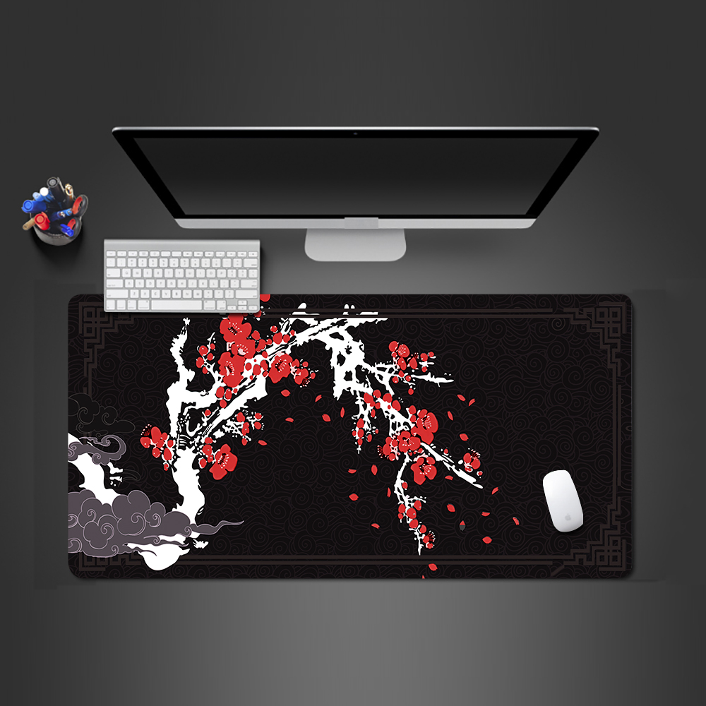 Mouse Pad Japanese Style Larger Mousepad Flower Xxl Gaming Keyboard Computer Desk Mat Accessories Game Mause Ped Office Carpet: Pink