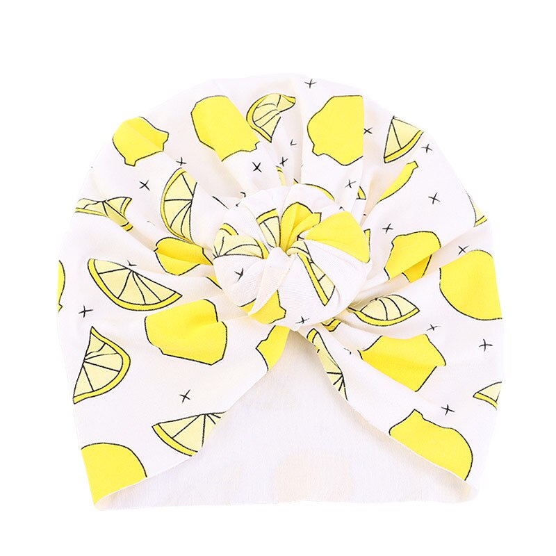 Baby Hair Cap For Sleeping American Cotton Donut Printing Turban Hat Elastic Bonnet Headband European Children's Hood: Type 6