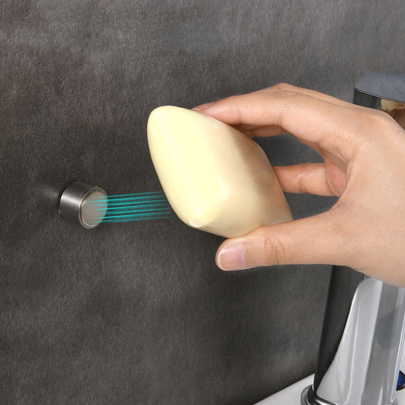 Strong Magnetic Soap Holder Wall Mounted Storage Hook Stainless Steel Storage Soap Dish for Bathroom Punch-free Install