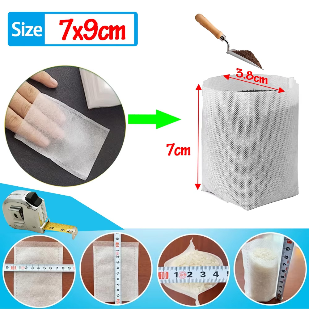 Sacchetti per piantine Confezione da 100 sacchetti per vivaio in tessuto non tessuto degradabili Sacchetti per coltivazione di piantine in tessuto Custodia per piante per forniture agricole da giardino: Di Colore Giallo chiaro