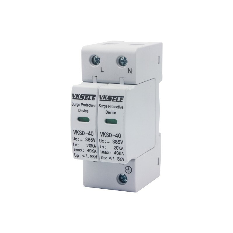 40KA/2P/385V Huis Surge Protector Beschermende Low-Voltage Afleider Apparaat 380V: 60KA