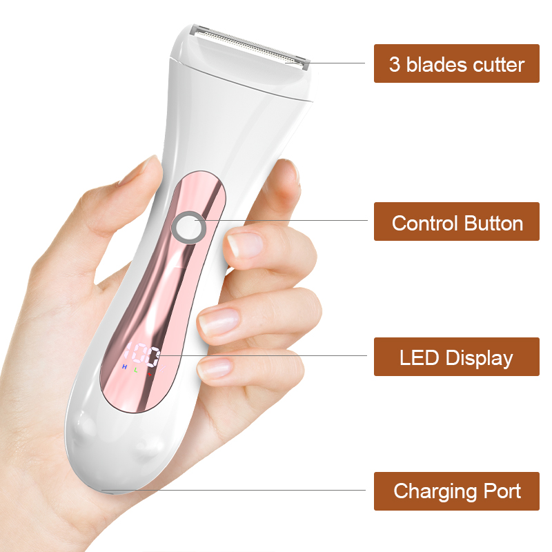 Elektrischer Körperhaarschneider – Leistenschneider für Männer – Bikini-Trimmer für Frauen – Nass-/Trockenrasierer, Friseur, wasserdichter Hygienetrierer