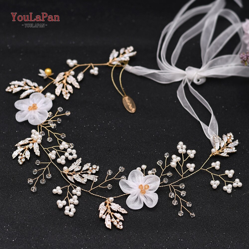 Youlapan HP72 Gouden Bruiloft Haar Wijnstok Bloem Haar Stuk Bruids Haar Wijnstok Bloemen Hoofdbanden Voor Vrouwen Tiara Bruids Haar Sieraden: Default Title