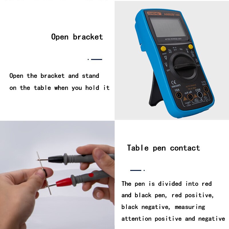 Handheld Digital Multimeter High-precision Universal Meter Electrician Test DC Voltage Current Meter Not Included Battery