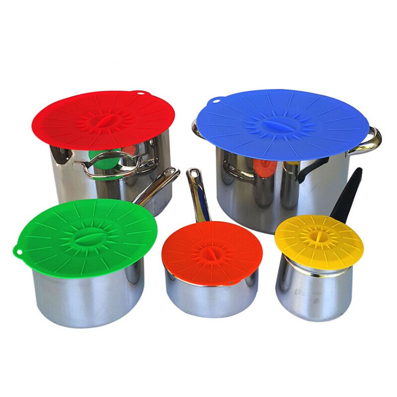 Universal Siliconen Zuig Deksel-kom Koken Pot Deksel-silicon Stretch Deksels Keuken Spill Deksel Druk Seal Stopper Klep cover