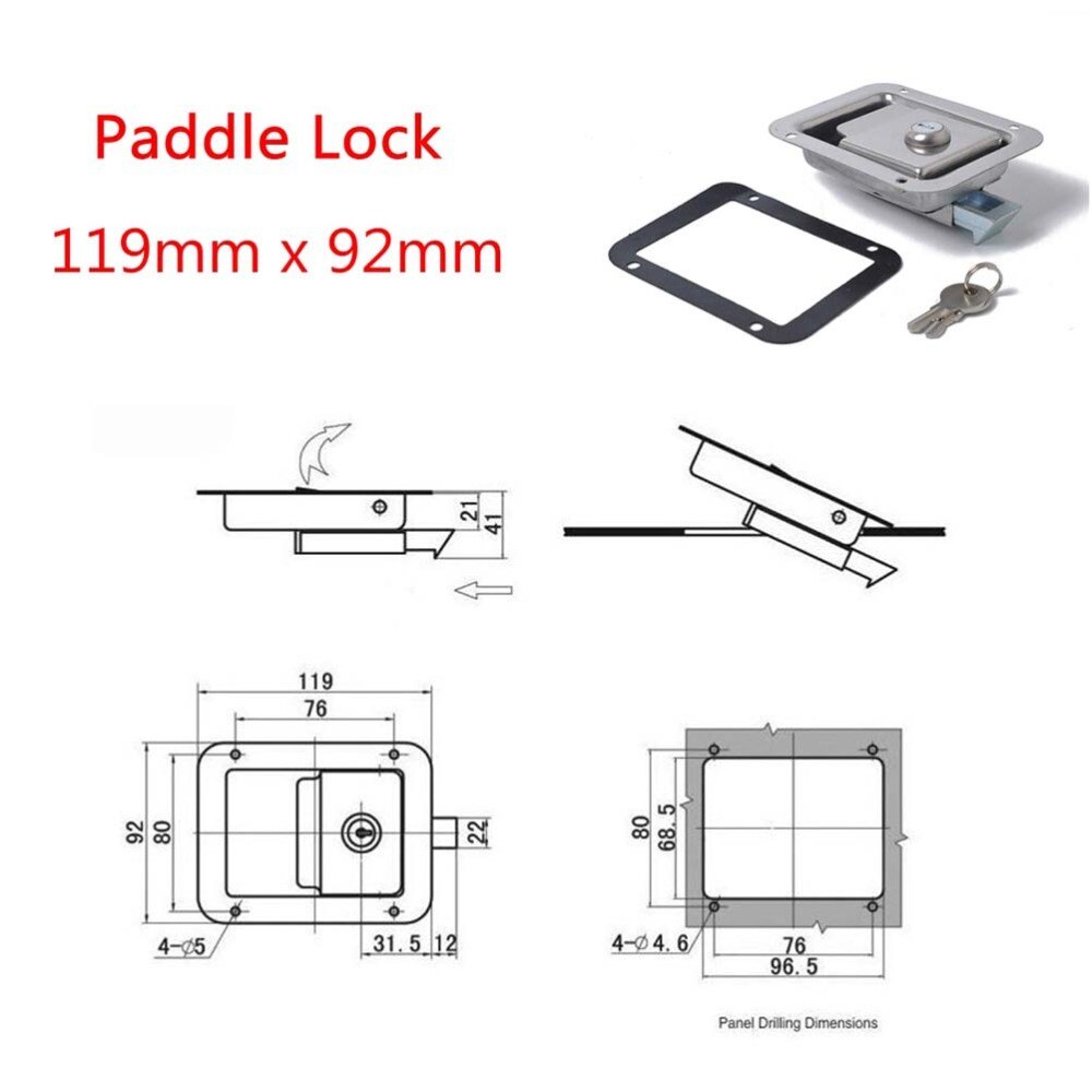 1PC RV Car Tool Box Trailer Lock Anti-theft Stainless Steel Handle Lock Caravan Parts Accessories