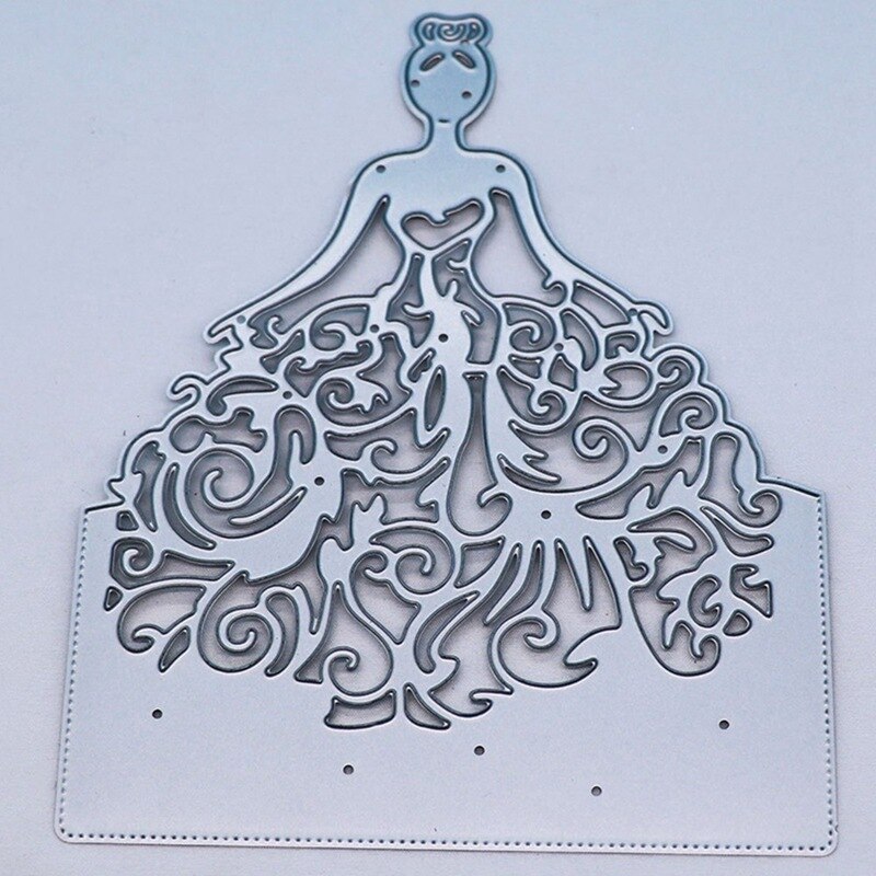 Women Wedding Dress Metal Cutting Dies Wedding Bride Dress Stencil For DIY Scrapbooking Paper Photo Embossing Card Decor Crafts