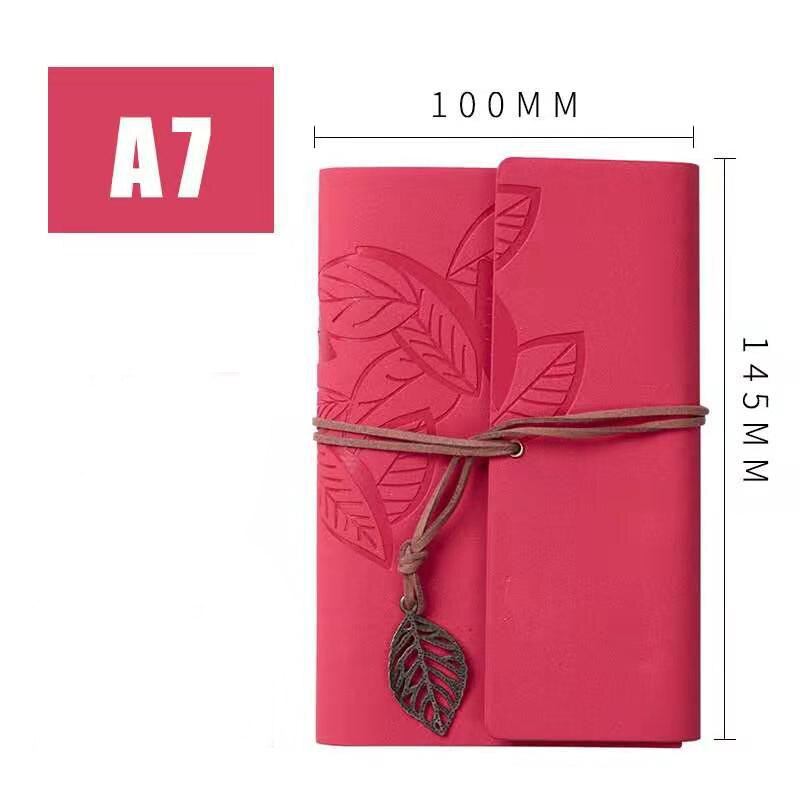 Yiye Zhiqiu – carnet de notes en cuir à feuilles mobiles, carnet de voyage, journal intime , cahier A6, personnalisation: A7 pink