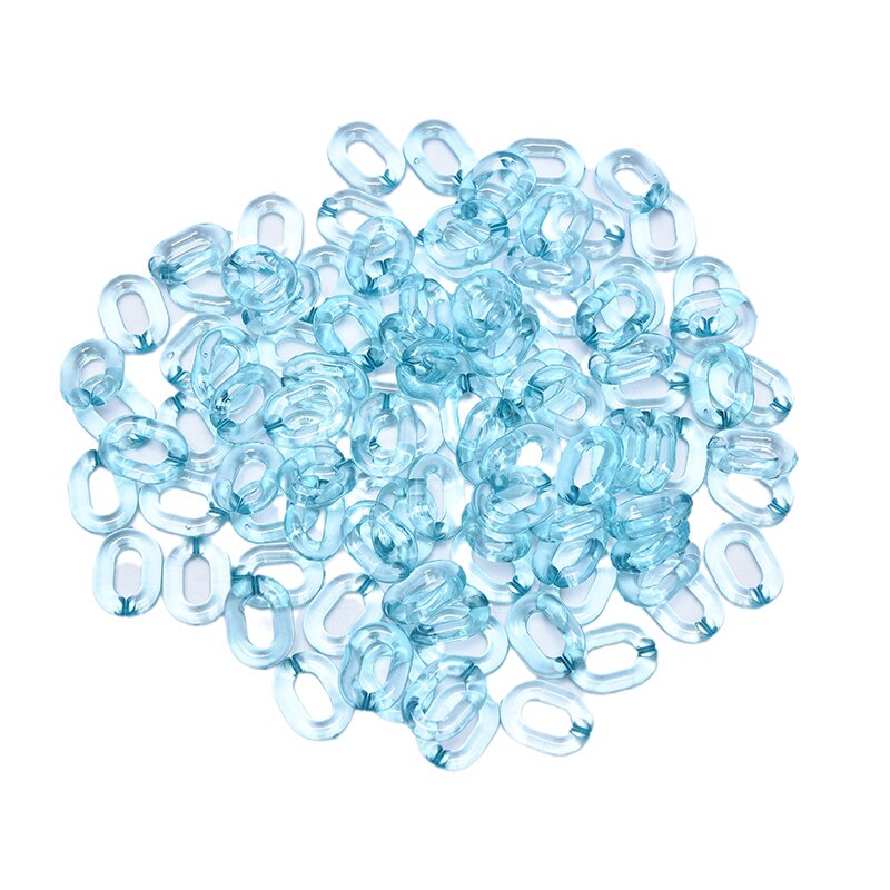 100Pcs Acrylic Chain Connectors - 20x14mm Candy Color Combination - DIY Glasses Chain Jewelry Accessories: Blue