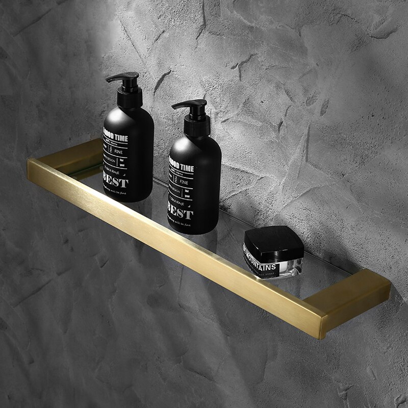 Senlesen Gold pinsel Badezimmer zubehör einstellen Gold Durcheinander Haken Handtuch Schiene Gestell Bar Regal Papier Halfter Zahnbürste Halfter Schlecht