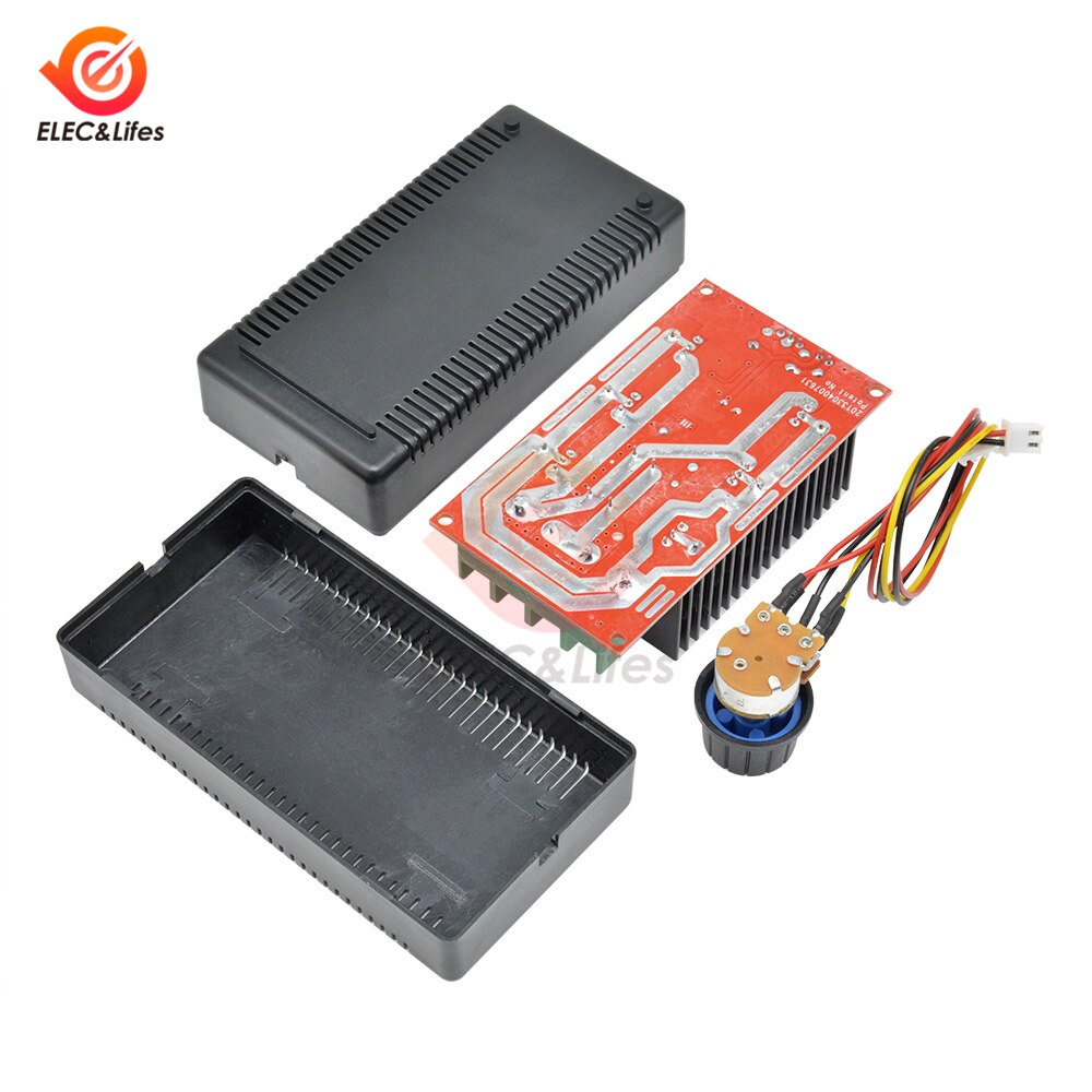 Dc 10-50V 2000W 40A Dc Motor Speed Controller Pwm Hho Rc Controller Elektrische Motor Speed Regulator met Behuizing Verlengsnoer