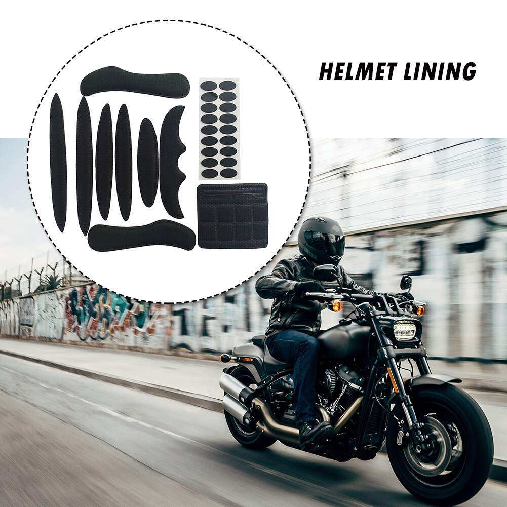 Kit de coussinets intérieurs pour casque de moto, 27 pièces, éponge douce de doublure scellée à séchage rapide pour cyclisme, accessoires de coussin de protection