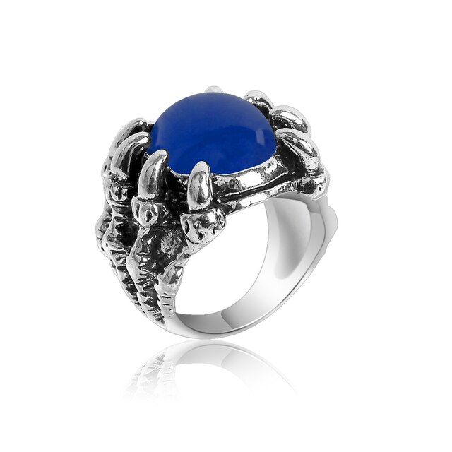 Anillo de acero de titanio con forma de garra de dragón y águila para hombre, joyería de Animal de roca, , 1 ud.: style 19