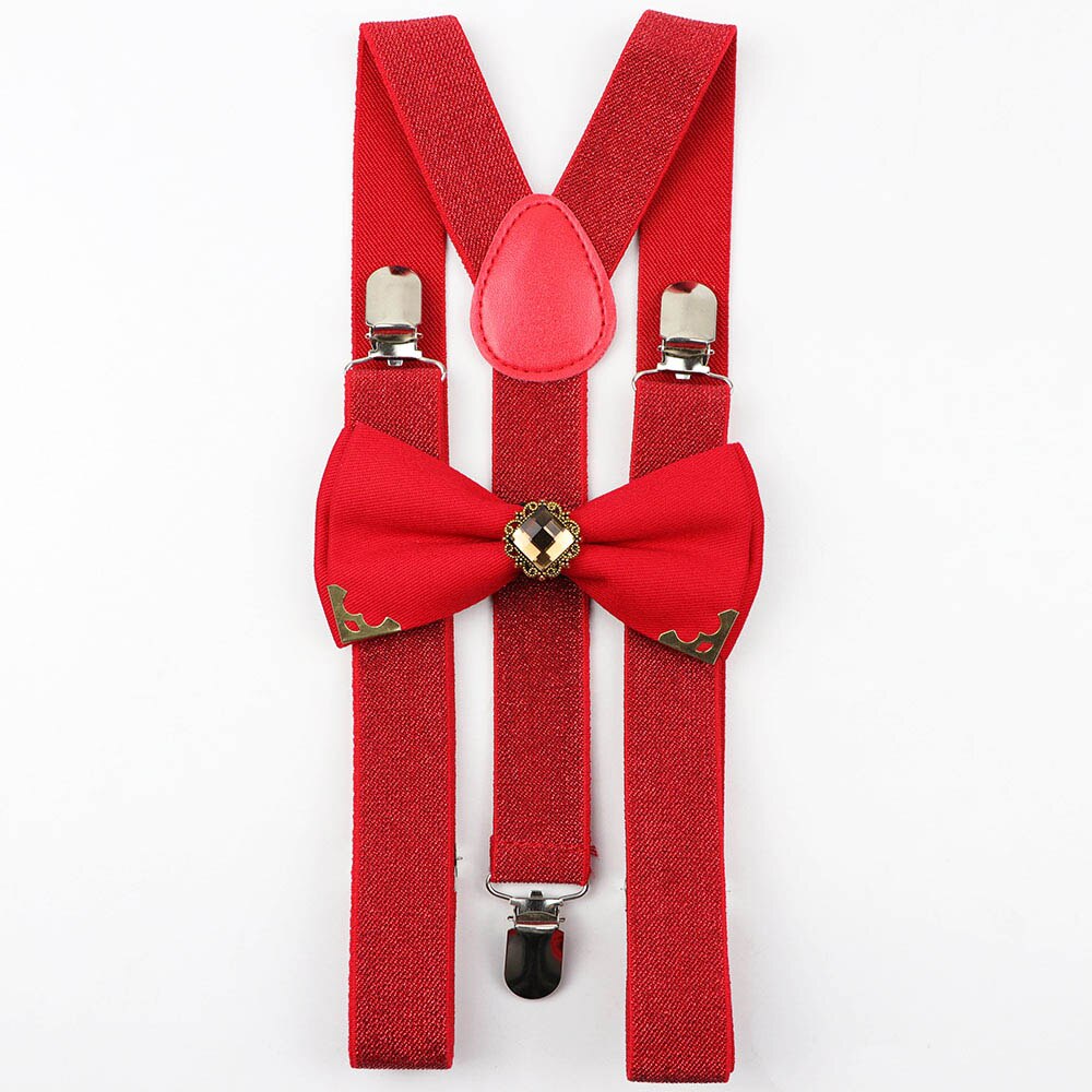 Män lysande glitter star chic hängslen diamant bowtie set bar y-back hängslen för kvinnor fest middag bälte rosett justerbar: Lysande hängslen set 3-5
