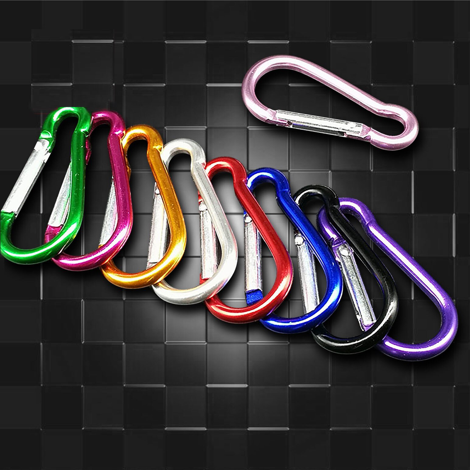 15Pcs Aluminium Karabijnhaak Sleutelhanger Clip Outdoor Camping Sleutelhanger Karabijnhaak Water Fles Gesp Reizen Klimmen Accessoires