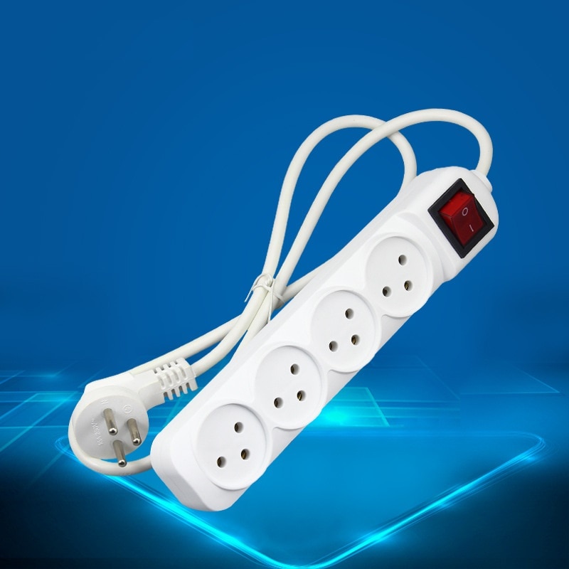 Israel Standard Power Strip 4 Outlets Power Strip Bar 16A 250V 1.5M Long with Power On off Indicator Light