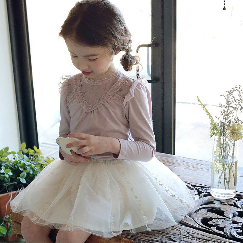 Lente Koreaanse Kinderen Meisje Prinses Wind Multi-layer Garen Kant Rok Kinderkleding Party Rok