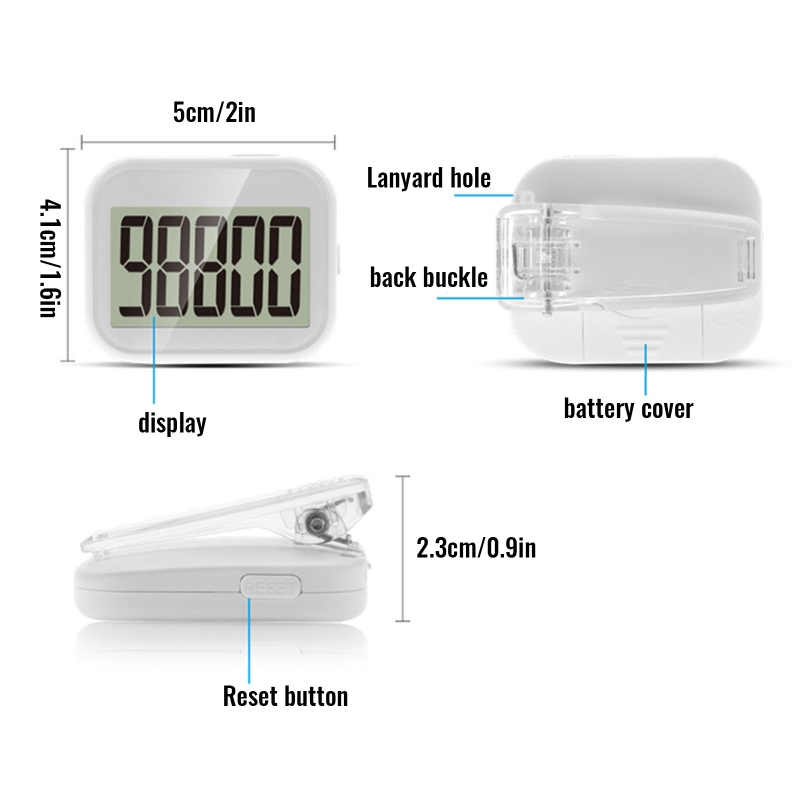 2022 3D Pedometer Accurate Step Counter with Clip Large Display Accurate Pedometers for Steps Mile Step Tracker for Walking