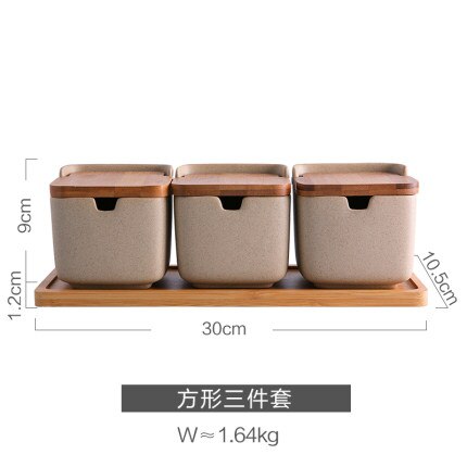 Estilo japonés flip cerámica sazoning jar cocina sal y MSG sazonador caja jar combinación set hogar