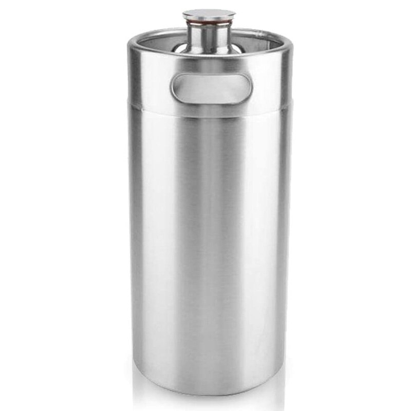 Draagbare Mini Vaatje Stijl Roestvrij Staal Bier Homebrew Vat Met Deksel Bier Craft Vat Voor Home Hotel Levert (3.6L): Default Title