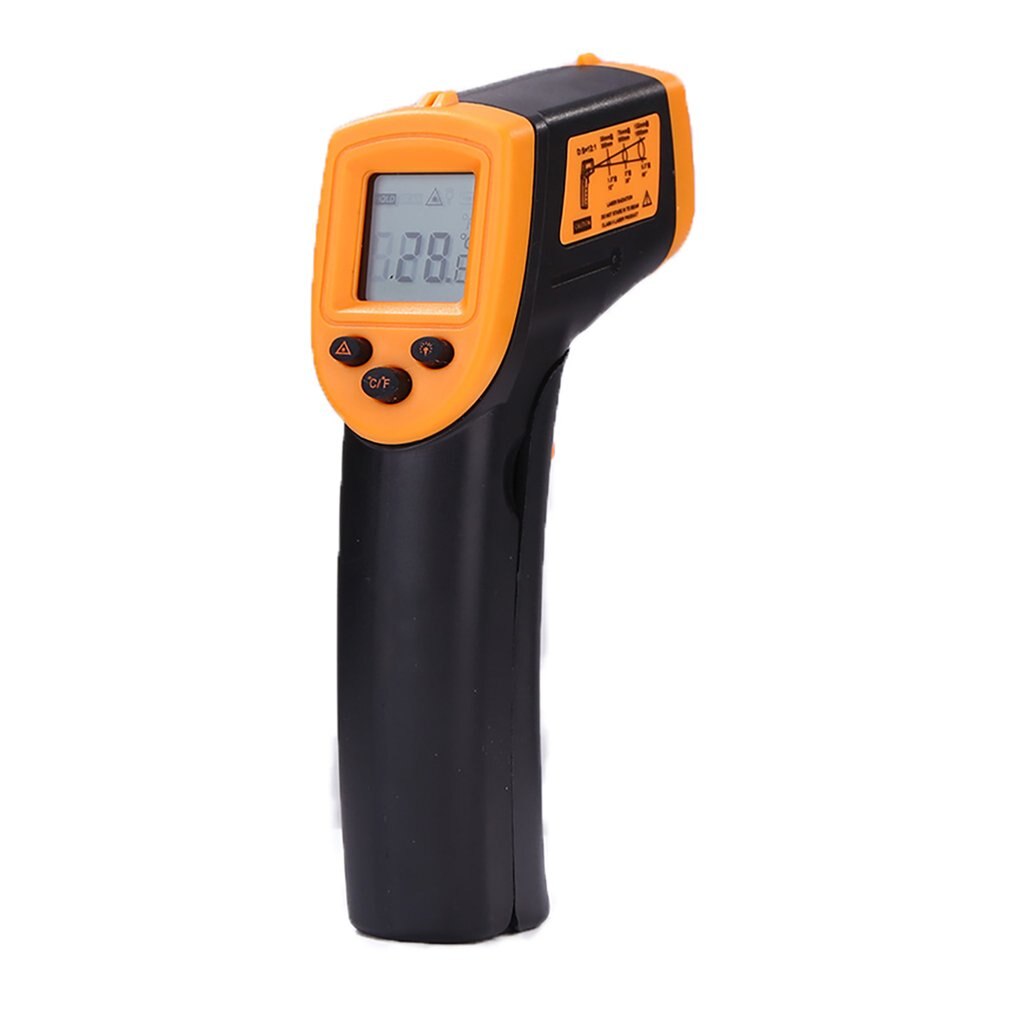 Infrared Thermometer C/F Non Contact Pyrometer GM320 Industrial Digital IR Temperature Meter -50~380/-50~600℃ degree Celsius: -50-380 Orange