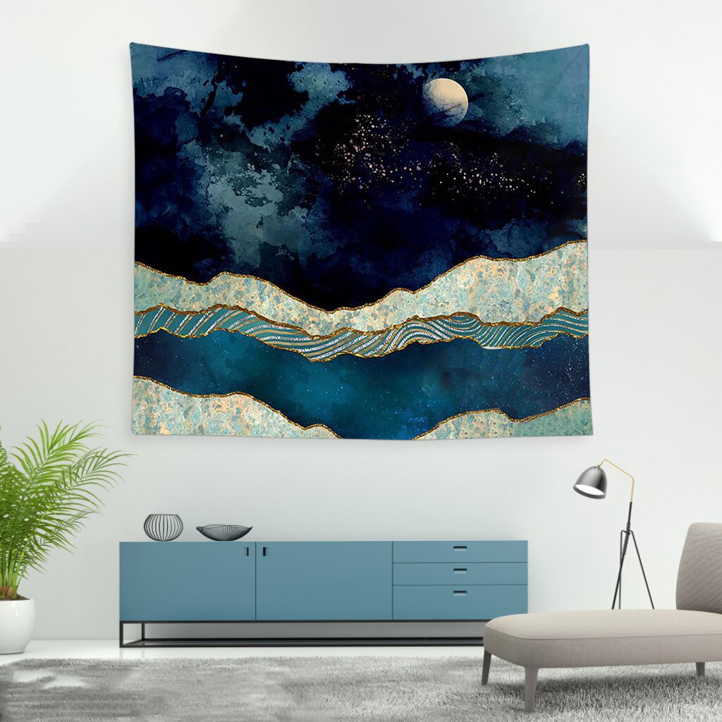 Tapestry Ocean Beach Wall Hanging Landscape Beach Decoration Blue Cloud Landscape Blanket Polyester Wallpaper#y30