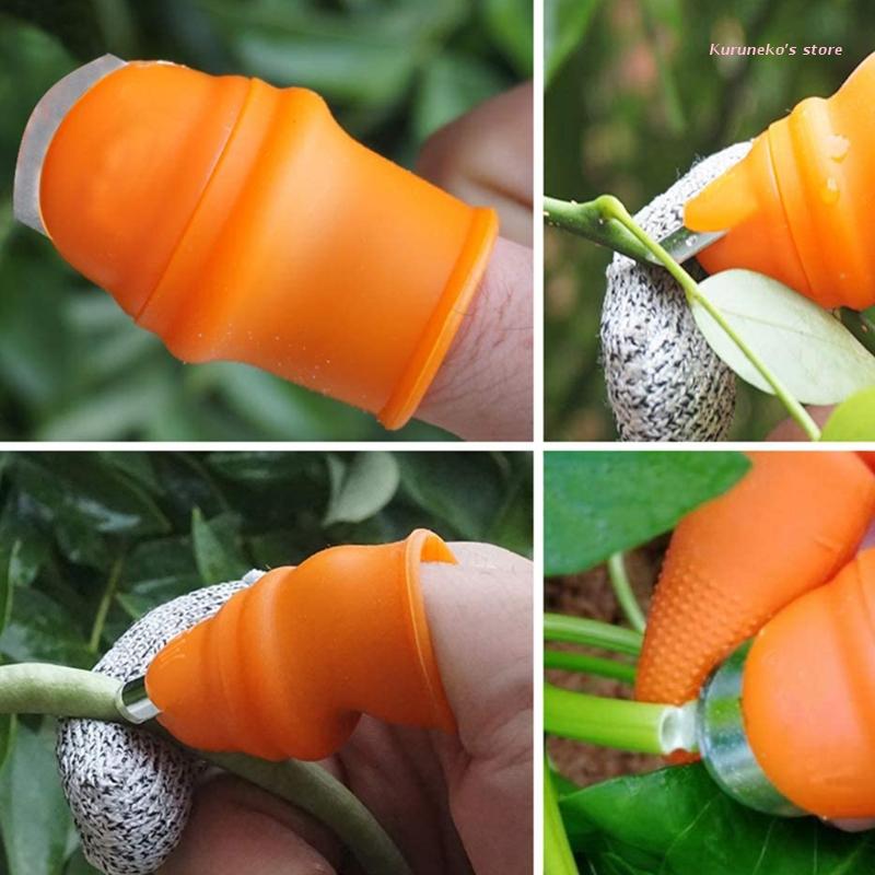 HX6D Silikon Daumen Messer Gartenarbeit Daumen Schneider Multi Geformt mit Zeigefinger Abdeckungen