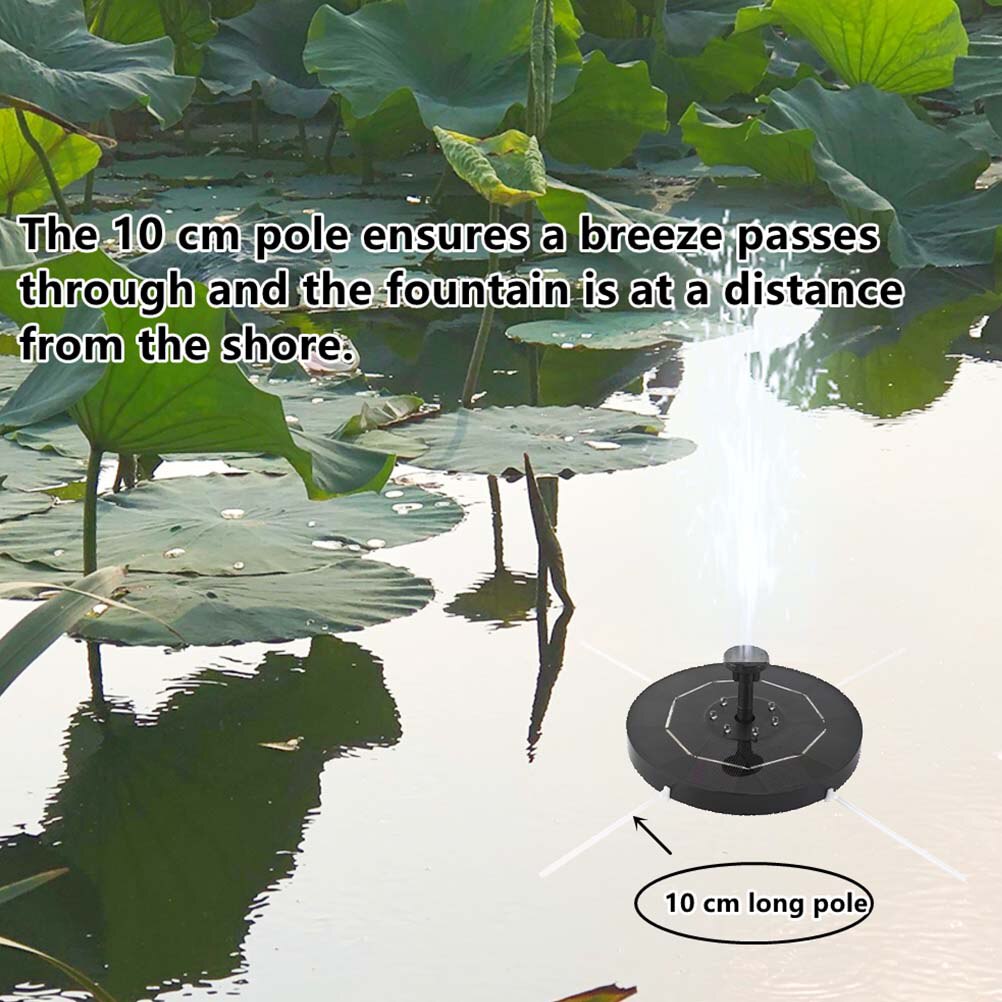 1 Set of Round Solar Fountain Solar Powered Water Pump Waterfall