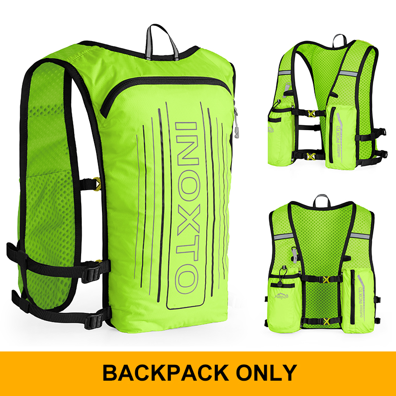 Reflektierende Weste für Damen und Herren, verstellbarer Brustgurt, Lauf-Trinkweste, leichter reflektierender Trinkrucksack, su: grüNe farbe