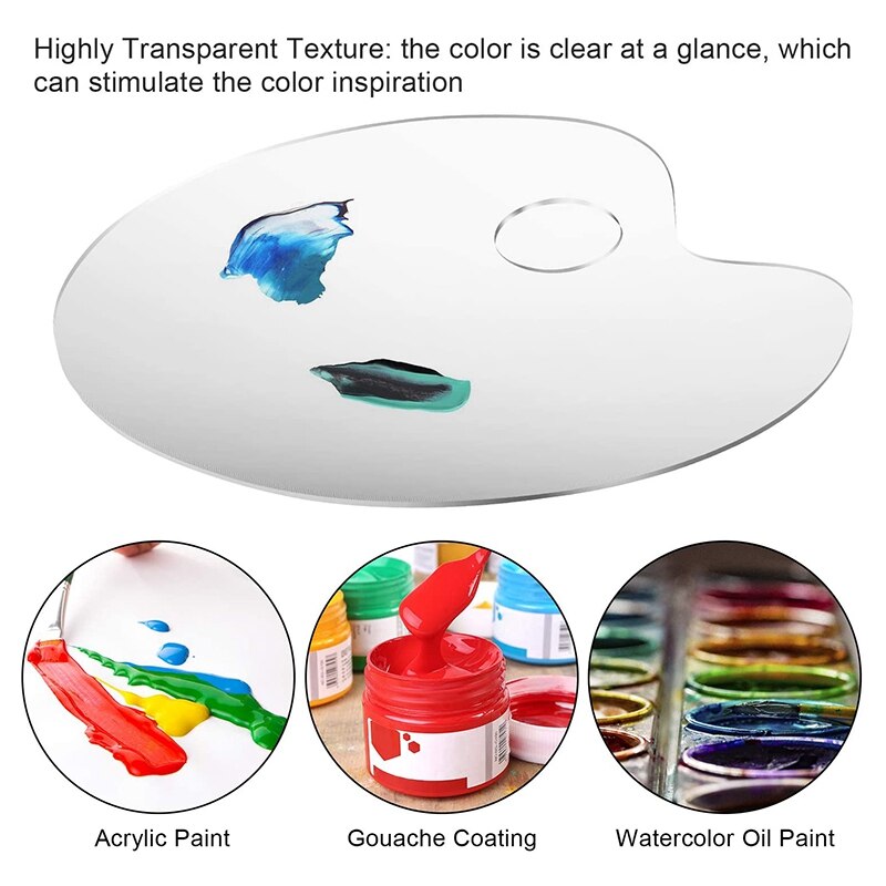 3 Pack Clear Paint Palette Acrylic Paint Tray Art Palette for DIY Art Craft Painting(9.8 x 5.9 Inch)