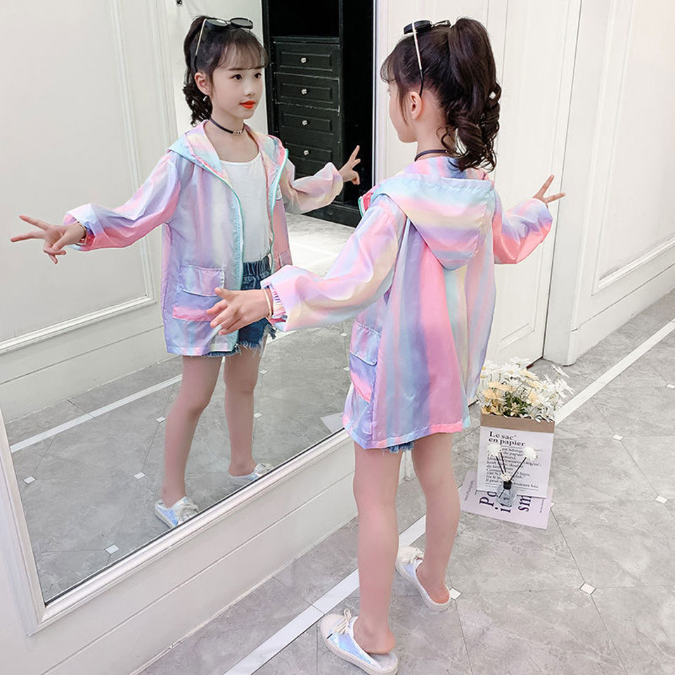 Abrigo fino a prueba de Sol para niñas pequeñas, ropa deportiva informal, chaquetas, abrigo para 3, 4, 5, 6, 7, 8, 9, 10, 11, 12, 13 y 14 años, 2022