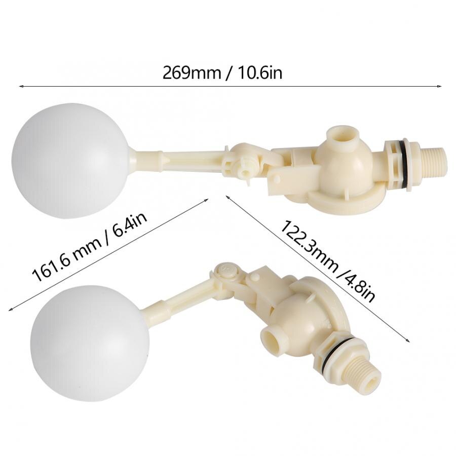 DN15 DN20 1/2 3/4 Inch Float Valve Plasitic Adjustable BSPT Thread Liquid Water Level Sensor