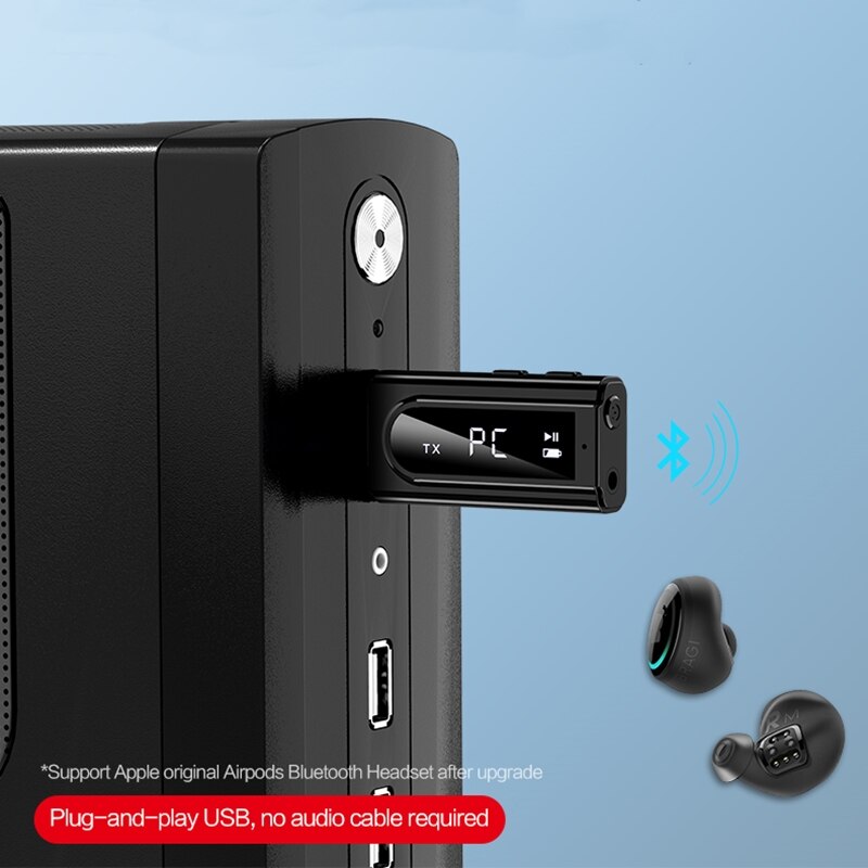 Bluetooth vastaanotin lähetinsovitin usb bluetooth  fm 6 in 1 -reseptori autotietokoneelle tv aux audio vastaanotin usb-sovitin