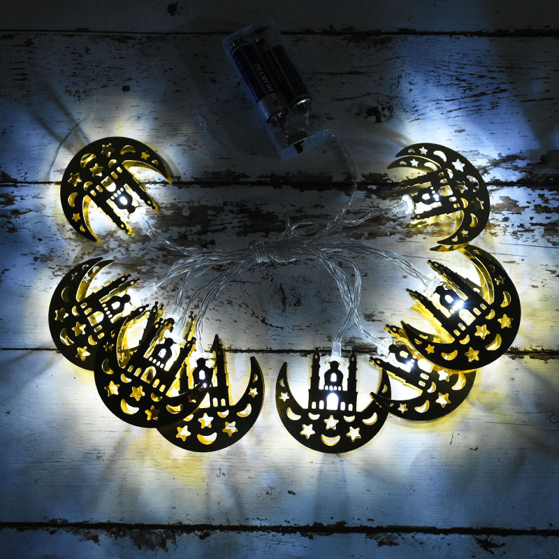 Ramadan Decoration Plastic Lantern Led String Lights Ramadan Kareem Decor Eid Mubarak Al-Fitr Eid Festival Party Supplies: Light Grey