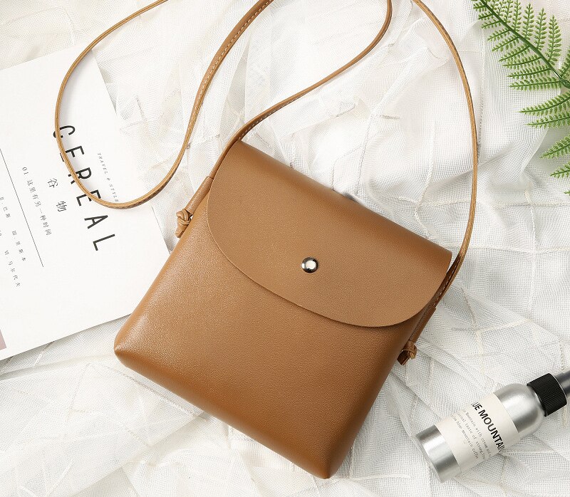 Kvinder læder håndtasker crossbody taske til kvinder skuldertaske pung telefon tote mini lille firkantet taske tasker pu simple: Khaki