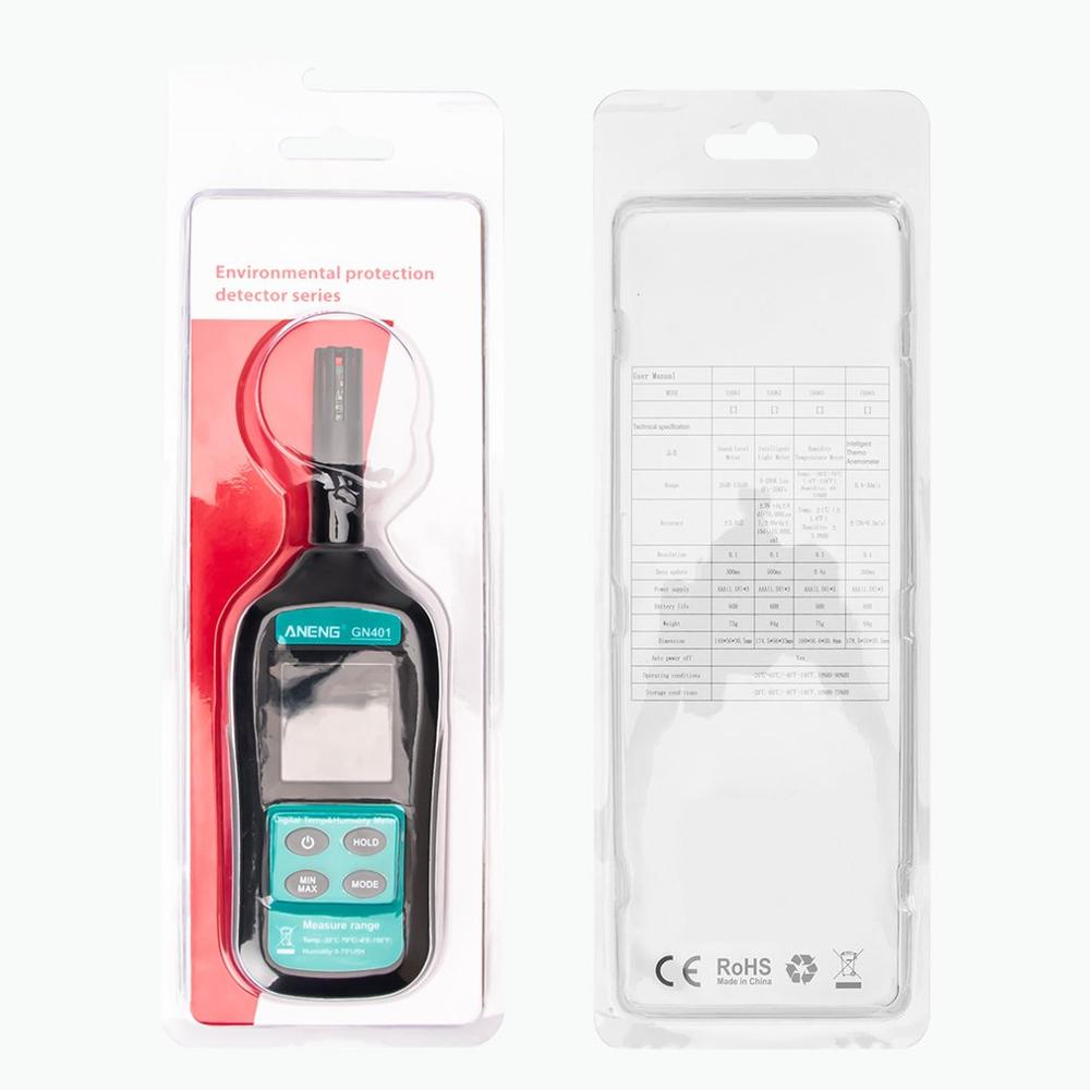 GN401 Mini Temperature Humidity Meter Handheld No Contact Precision Digital Air Thermometer Hygrometer Gauge Tester
