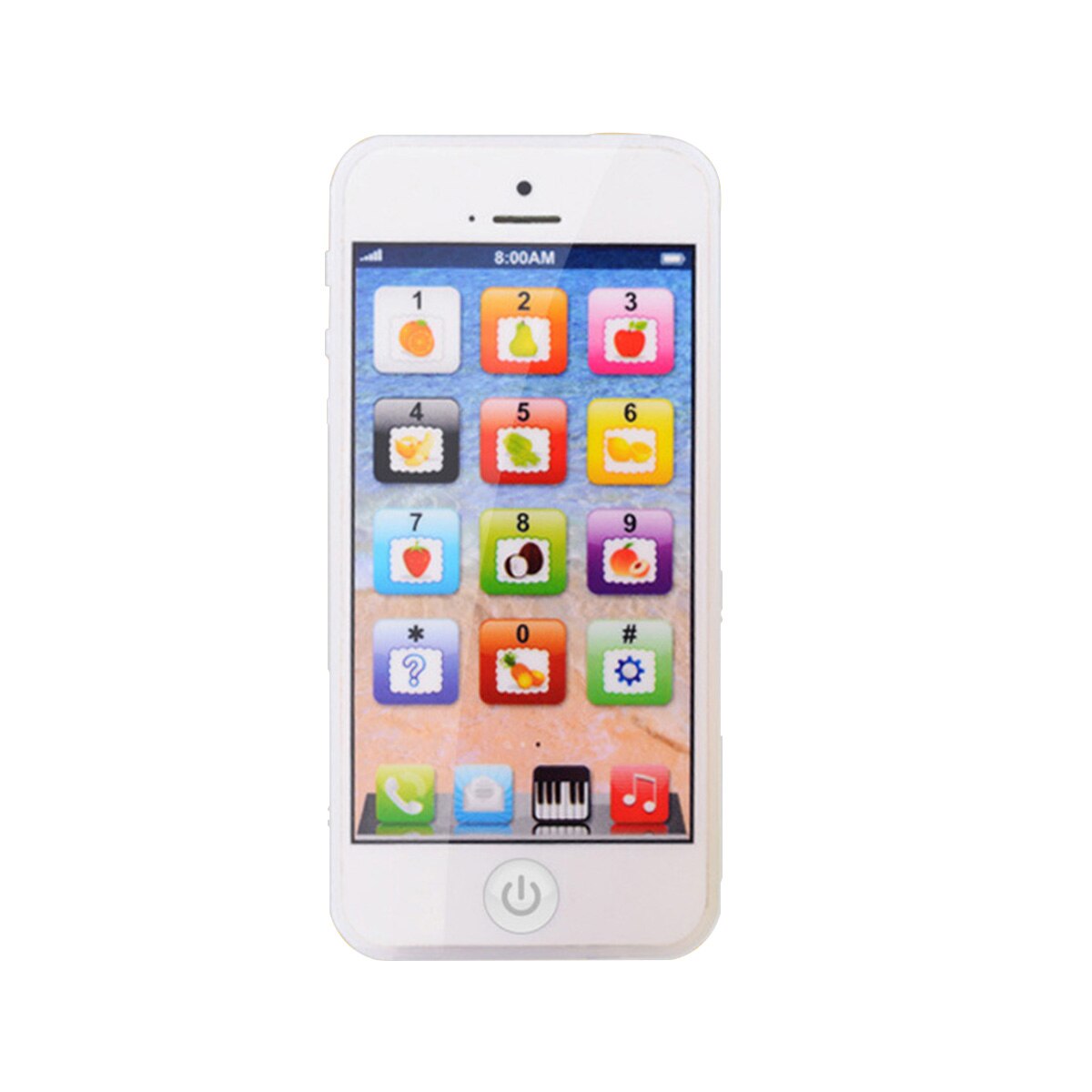 Simulatie Telefoon Studie Speelgoed Baby Kids Kinderen Spelen Muziek Leren Engels Educatief Mobiele Telefoon: white