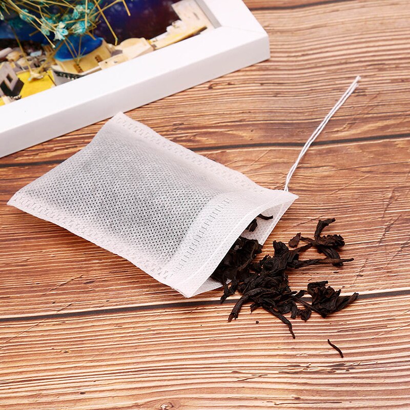 100Pcs Empty Scented Drawstring Pouch Bag Seal Filter Cook Herb Spice Loose Coffee Pouches Tools