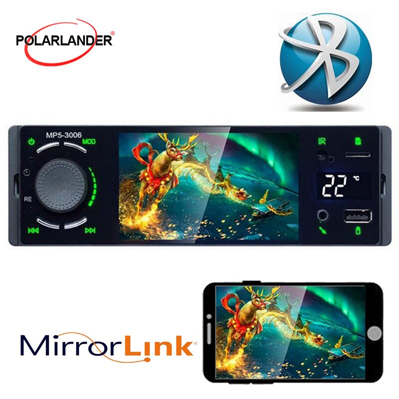 3006 MP5 écran tactile Auto Audio 4 "multimédia lecteur vidéo écran tactile miroir lien Bluetooth Autoradio 1 Din