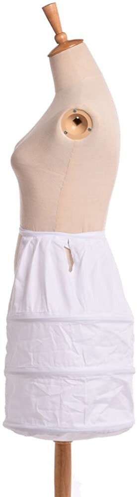 Blessume Victorian Dress Double Pannier Petticoat, White, One size
