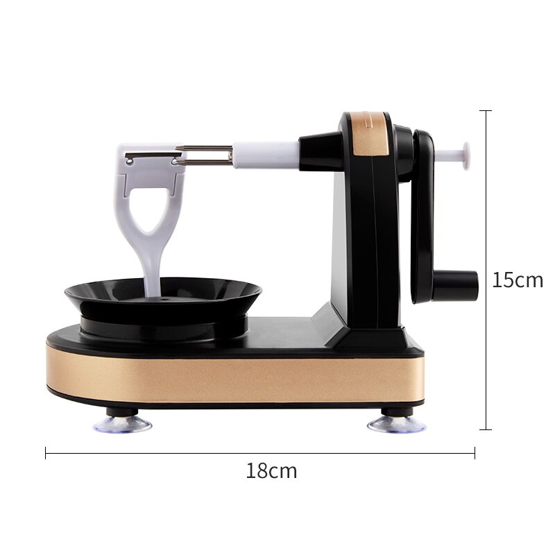 Multifunction Rotary Fruit Peeler Manual Fruit Apple Peeler Machine With Cutting Apple Slicer Kitchen Gadgets Tools: Black