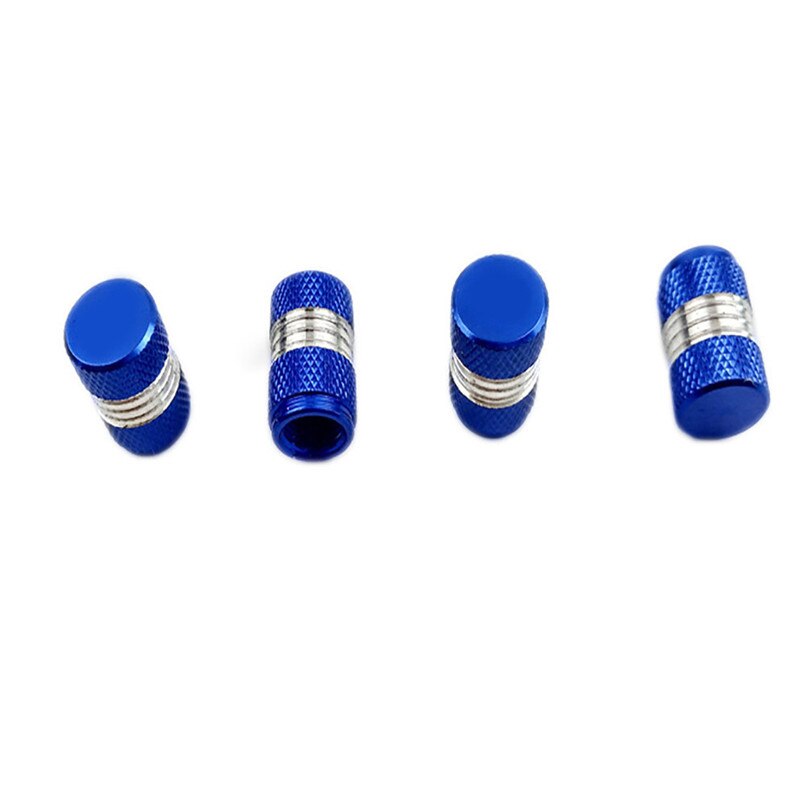 4X Auto Vrachtwagen Bike Tire Velgen Stem Air Ventieldopjes Tyre Cover Aluminium: Marine blauw