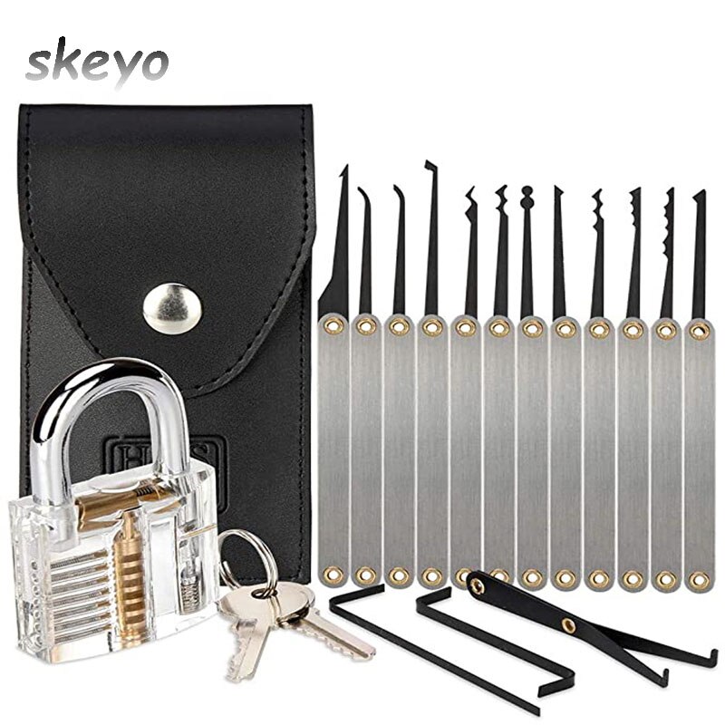 15PC plus przezroczysta kłódka praktyka blokada praktyka blokada gorąca sprzedaż odblokuj klucz kombinowany