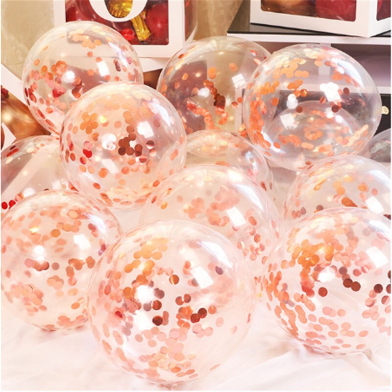 12 Inch 15 Pcs Rose Gold Confetti Latex Ballonnen, Baby Shower, Bruiloft Decoratie, kinderen Verjaardagsfeestje Ballonnen: a / 10inch