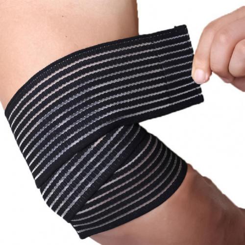Bande de Compression élastique, 1 pièce, Support de genou, sangle de sport, bande de protection de genou, jambe, cheville, coude, bras mollet: Black / 120 cm