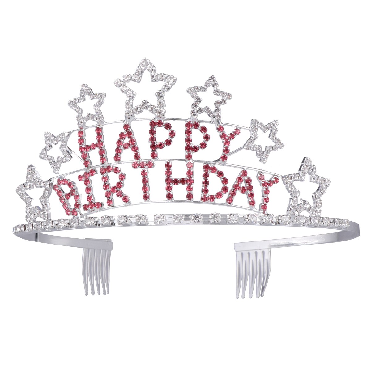 Kid &#39;S Charmant Rhinestone Hart Tiara Kroon Hoofdband Voor Meisjes (Witte Steentjes): Red