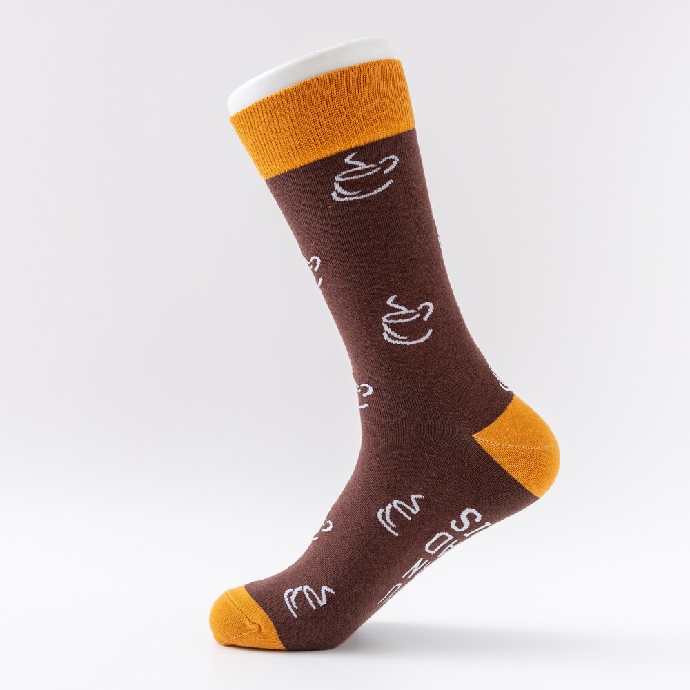 chaude coloré café bière boisson modèle nouveauté équipage hommes drôle nourriture Kawaii Sokken décontracté coton chaussettes pour homme: A3831