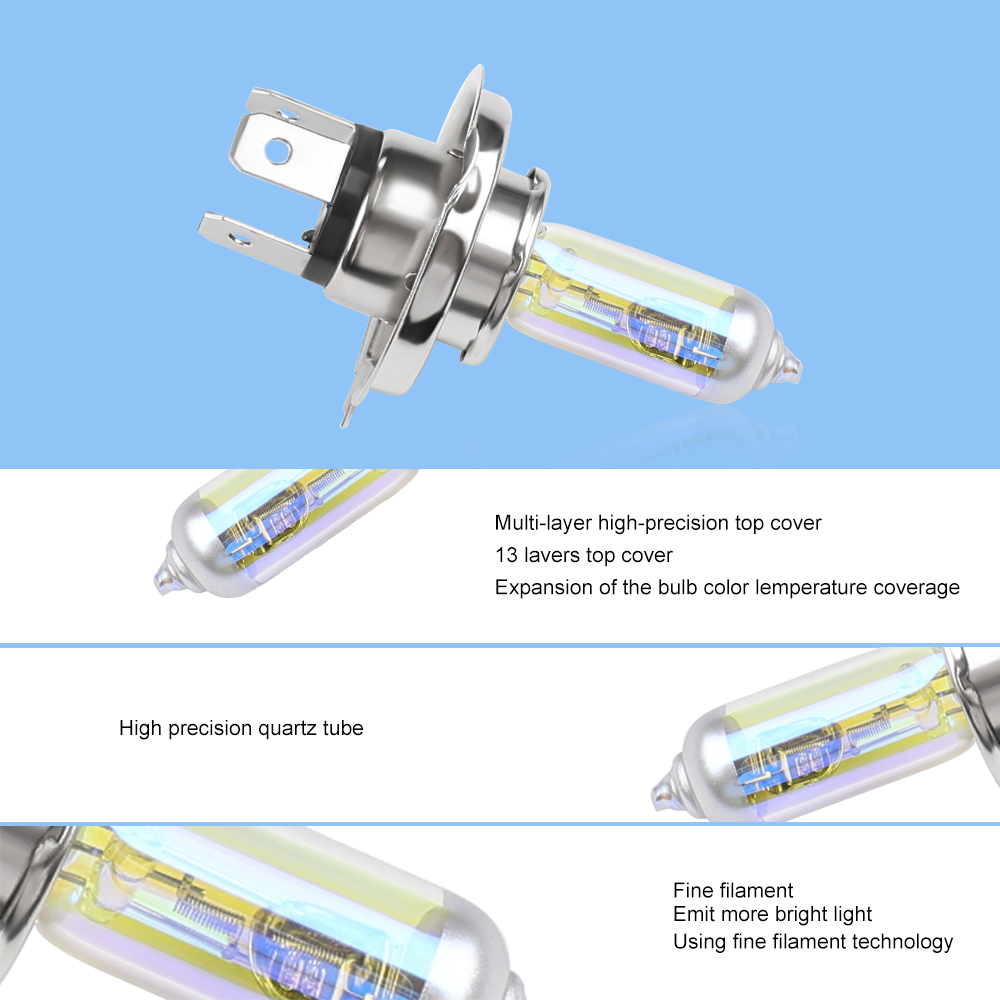 Bombilla halógena para faros delanteros de coche, luz antiniebla, color amarillo, 2 piezas, H1, H3, H4, H8, H11, 9006, 12V, 55W