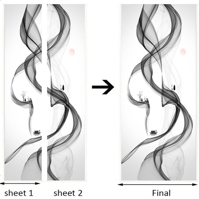 Criativo arte abstrata porta adesivo 3d smog papel de parede sala de estar quarto decoração da casa decalques de parede pvc auto-adesivo adesivos