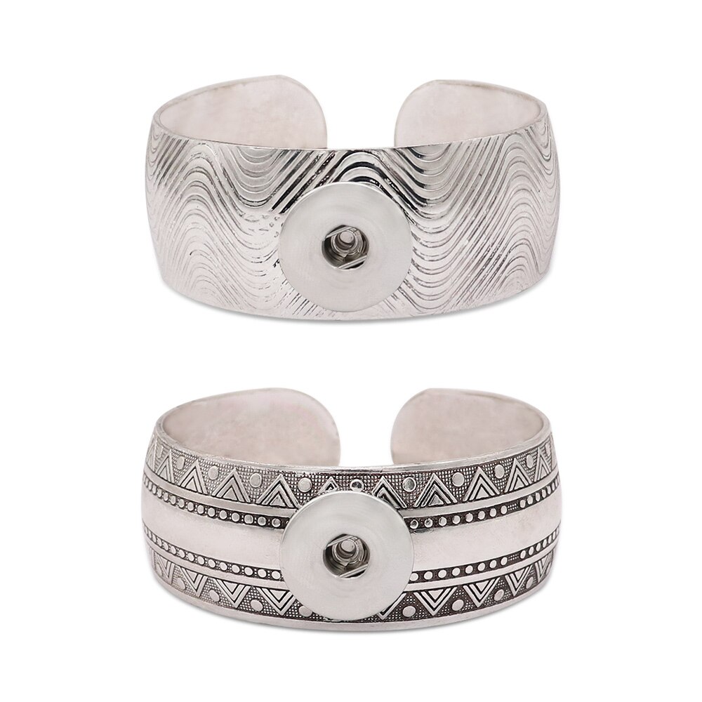 Metalen 18Mm Drukknoop Bangle TP6165